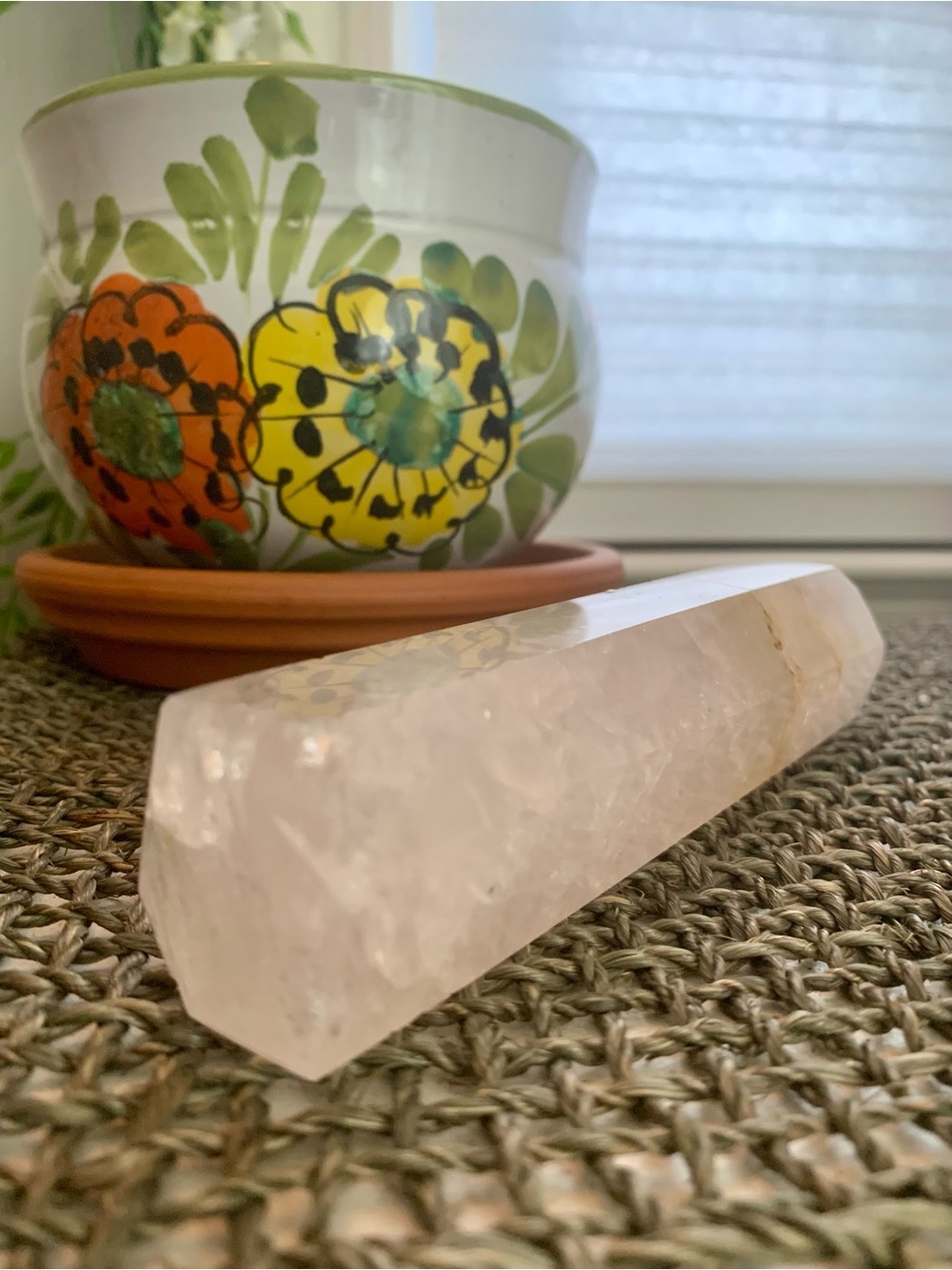Natural Rose Quartz Point Crystal Home Decor Tower